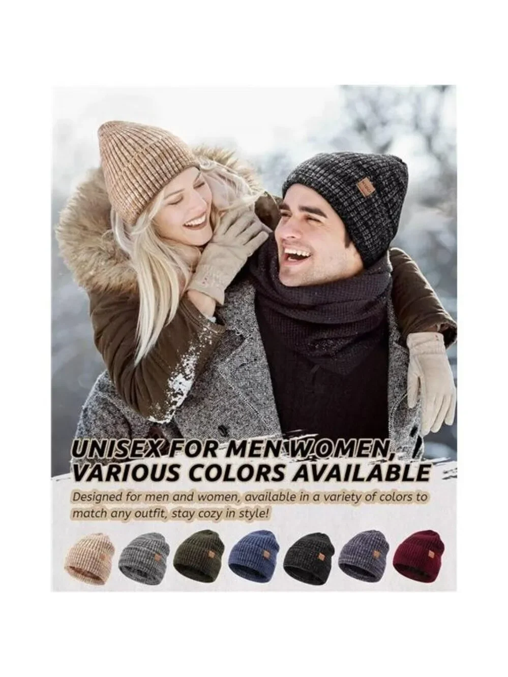 3 Pack Winter Hats Beanie for Men Women Warm Fleece Lined Knit Hat Cold Weather